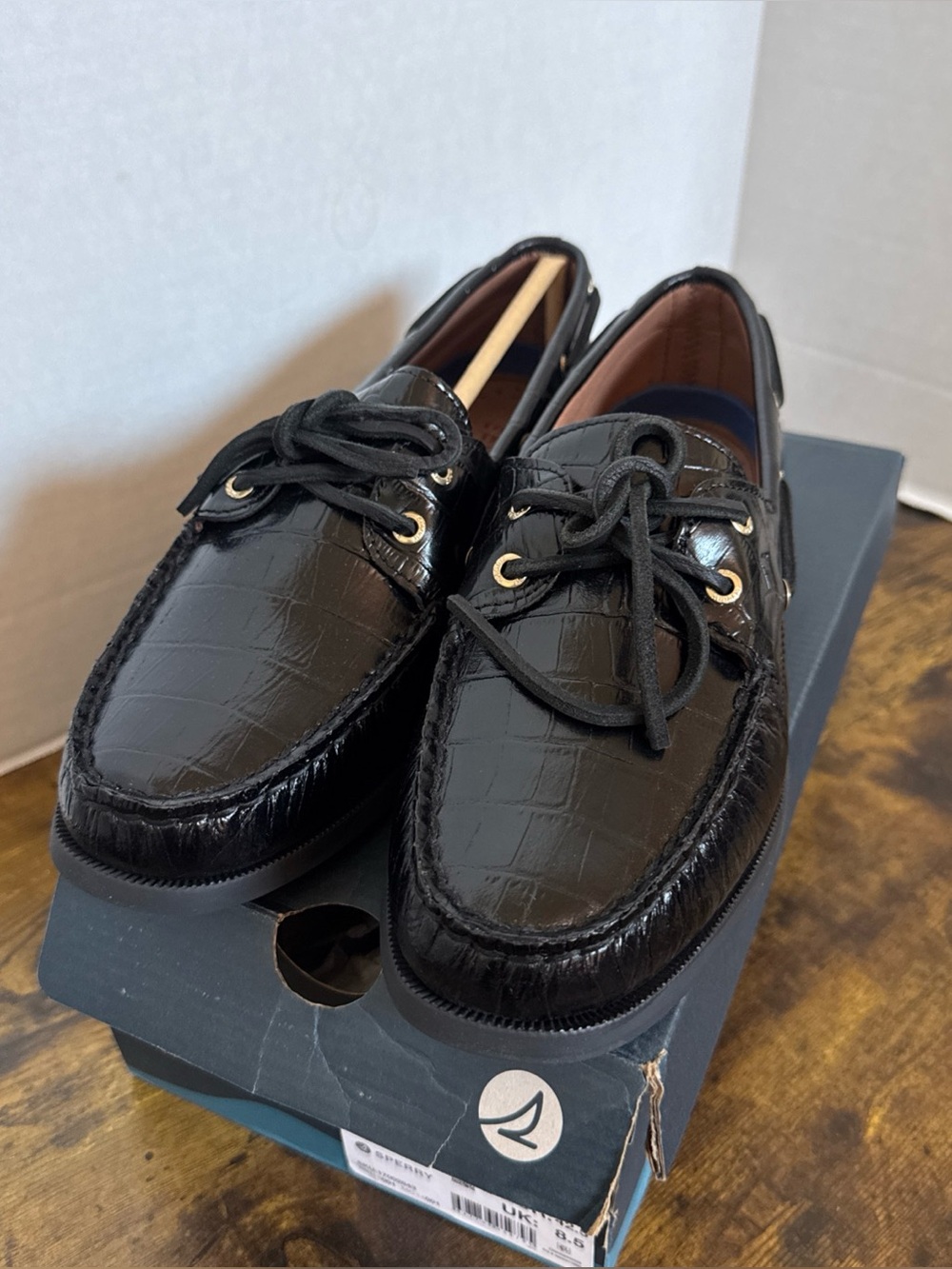 Sperry Women’s Authentic Original 2 Eye Boat Shoe Flat Heel Black Size 11 NEW